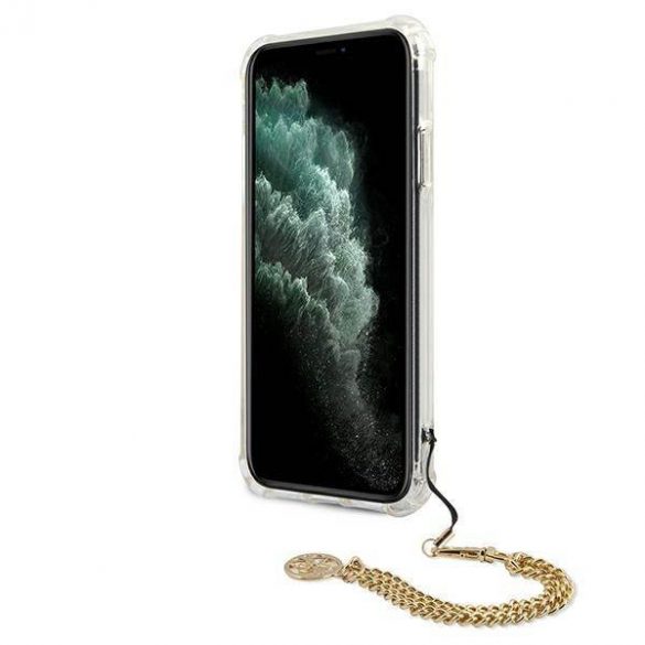 Guess GUHCN58KSPEGO Husă rigidă pentru iPhone 11 Pro de 5,8" złoty/aurie Husă pentru colecția lanț de bujor