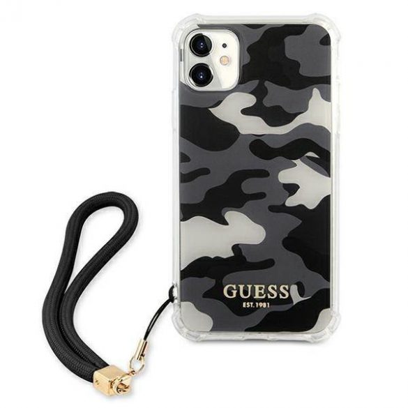 Guess GUHCN61KSARBK iPhone 11 6,1" / Xr czarny/negru hardcase Husa Camo Collection