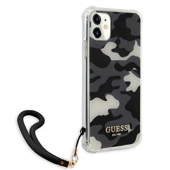 Guess GUHCN61KSARBK iPhone 11 6,1" / Xr czarny/negru hardcase Husa Camo Collection