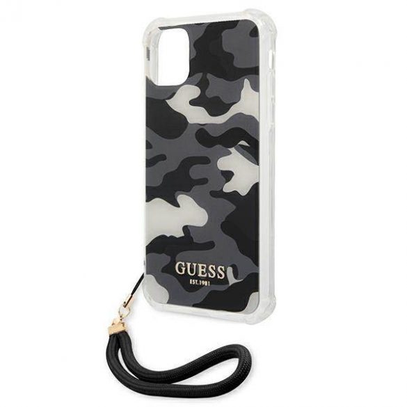 Guess GUHCN61KSARBK iPhone 11 6,1" / Xr czarny/negru hardcase Husa Camo Collection