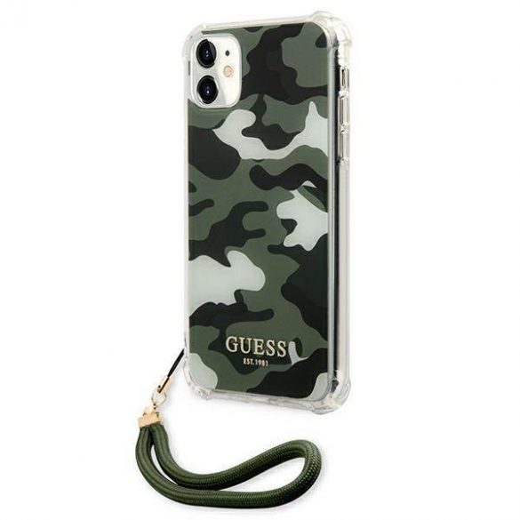 Guess GUHCN61KSARKA Husă rigidă pentru iPhone 11 6,1" / Xr zielony/kaki Husă Camo Collection