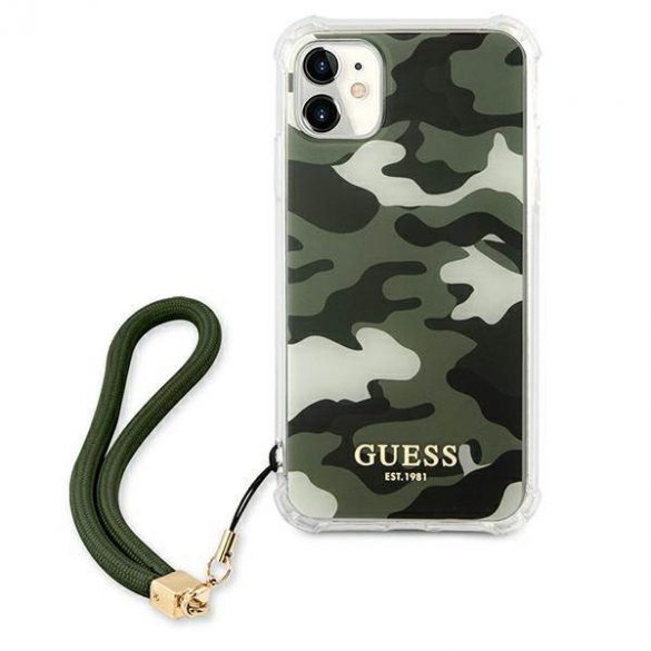 Guess GUHCN61KSARKA Husă rigidă pentru iPhone 11 6,1" / Xr zielony/kaki Husă Camo Collection