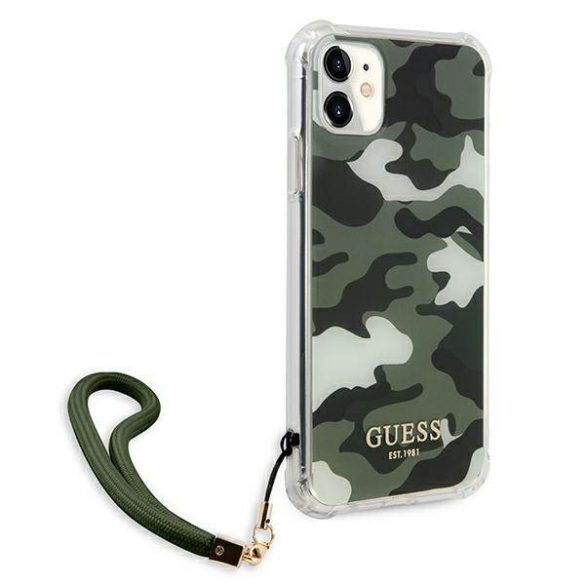 Guess GUHCN61KSARKA Husă rigidă pentru iPhone 11 6,1" / Xr zielony/kaki Husă Camo Collection