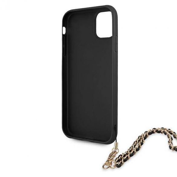 Guess GUHCN61SASGBK iPhone 11 6,1" / Xr czarny/negru hardcase Saffiano Chain