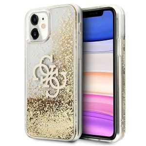 Guess GUHCN61LG4GGO iPhone 11 6,1" / Xr gold/gold hard Husă 4G Big Liquid Glitter husă