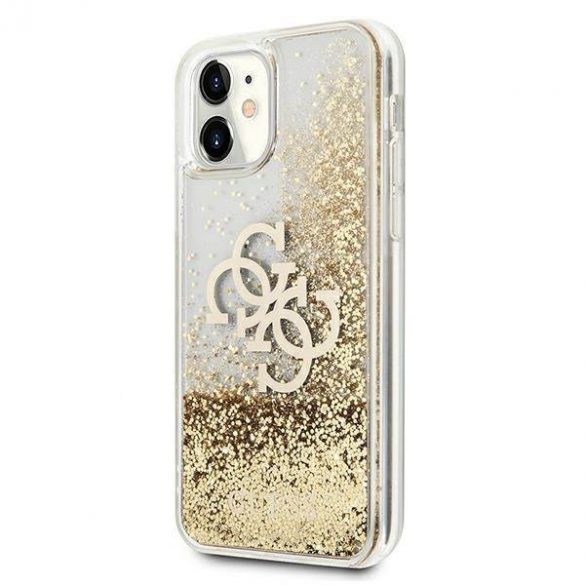 Guess GUHCN61LG4GGO iPhone 11 6,1" / Xr gold/gold hard Husă 4G Big Liquid Glitter husă