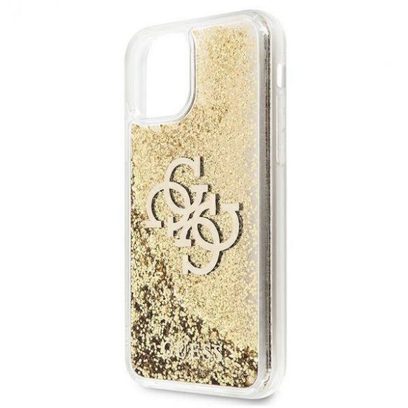 Guess GUHCN61LG4GGO iPhone 11 6,1" / Xr gold/gold hard Husă 4G Big Liquid Glitter husă