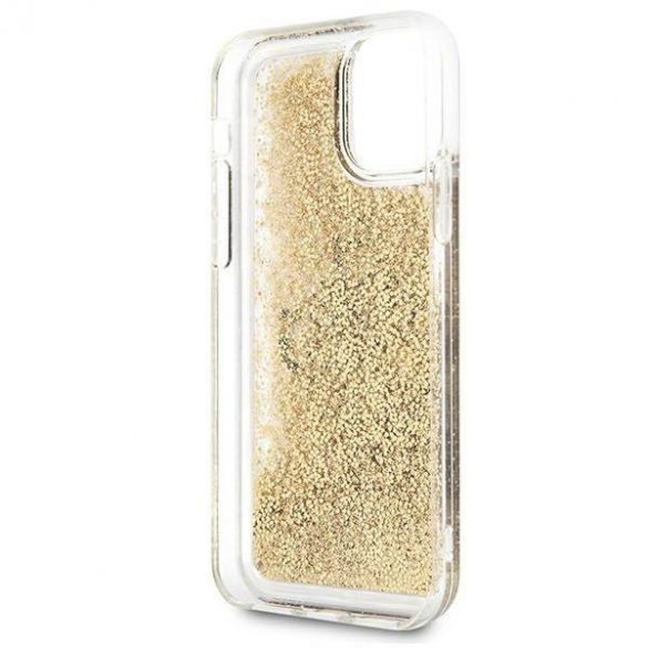 Guess GUHCN61LG4GGO iPhone 11 6,1" / Xr gold/gold hard Husă 4G Big Liquid Glitter husă