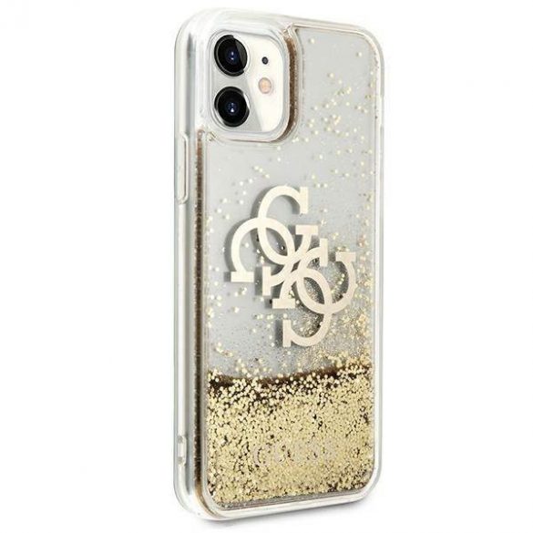 Guess GUHCN61LG4GGO iPhone 11 6,1" / Xr gold/gold hard Husă 4G Big Liquid Glitter husă