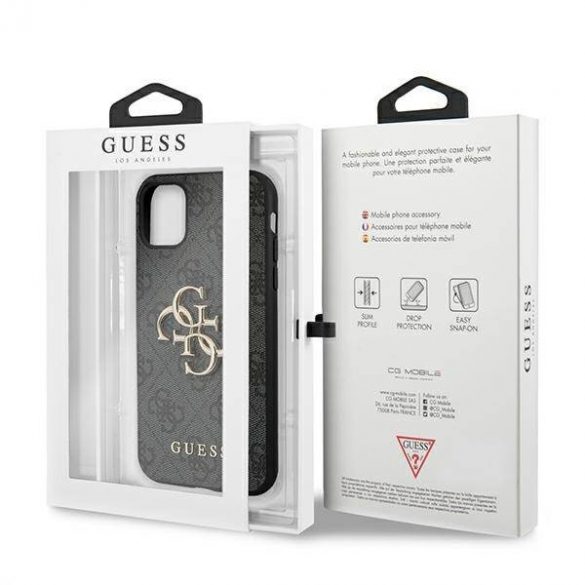 Guess GUHCN614GMGGR iPhone 11 6,1" / Xr gri/gri hard Husă 4G Big Metal Logo husă