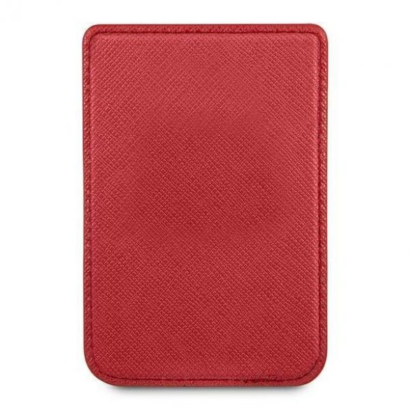 Slot pentru card Guess Wallet GUWMSSASLRE MagSafe Saffiano czerwony/red