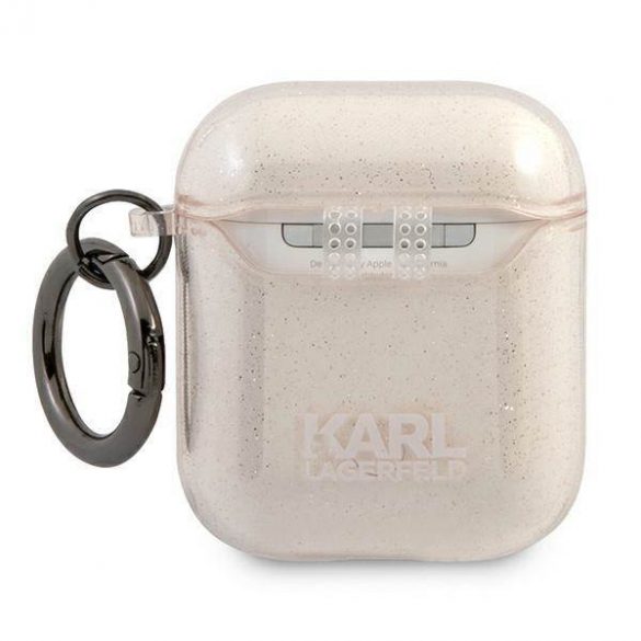 Karl Lagerfeld KLA2UCHGD AirPods 1/2 Husă gold/gold Glitter Choupette