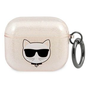 Husa Karl Lagerfeld KLA3UCHGD AirPods 3 złoty/aurie Husa Choupette cu sclipici