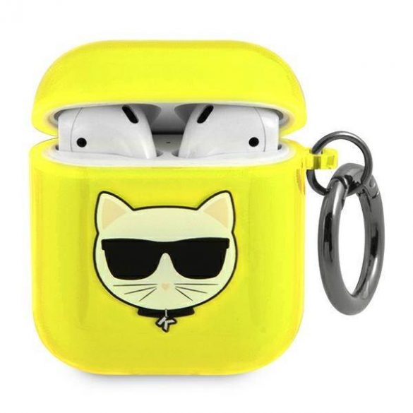 Karl Lagerfeld KLA2UCHFY Husă AirPods galben/galben Choupette