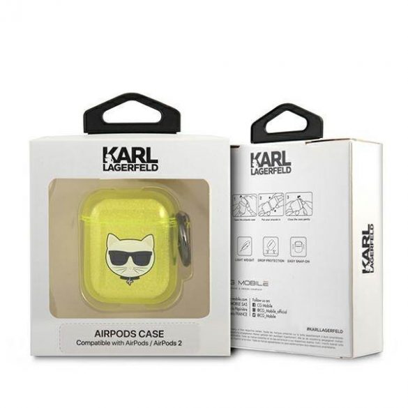 Karl Lagerfeld KLA2UCHFY Husă AirPods galben/galben Choupette