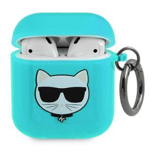 Karl Lagerfeld KLA2UCHFL Husa AirPods 1/2 niebieski/albastru Choupette