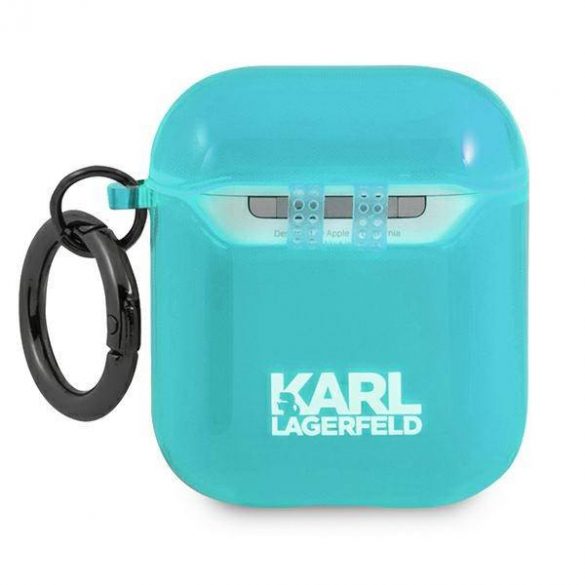 Karl Lagerfeld KLA2UCHFL Husa AirPods 1/2 niebieski/albastru Choupette