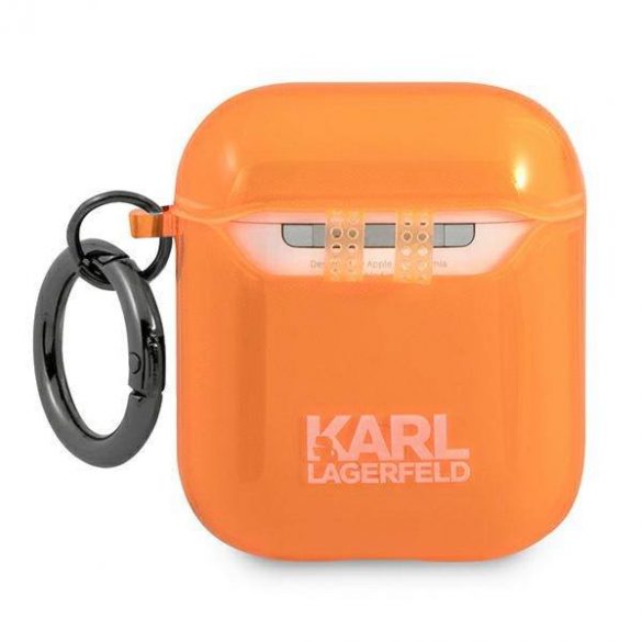 Karl Lagerfeld KLA2UCHFO AirPods 1/2 Husă portocaliu/portocaliu Choupette