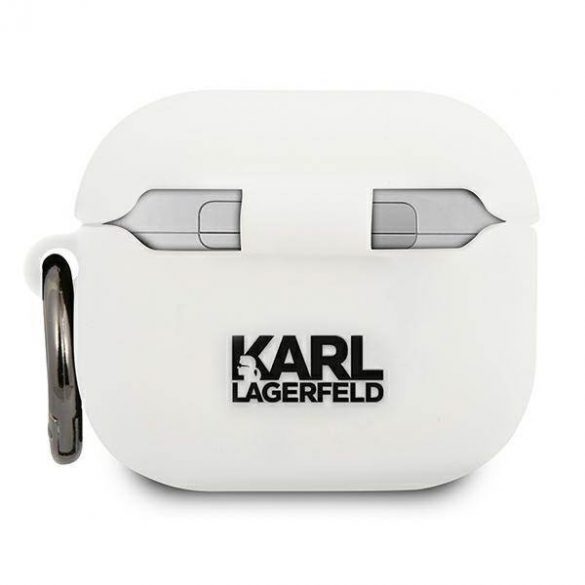 Karl Lagerfeld KLACA3SILCHWH Husă pentru AirPods 3 biał/alb Husă Choupette din silicon