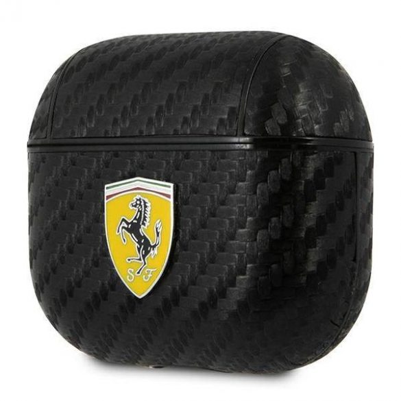 Husă Ferrari FESA3CABK AirPods 3 carnaie/neagră Carcasă On Track PU Carbon