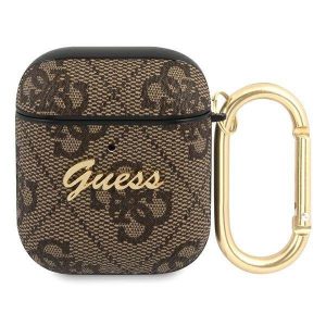 Guess GUA24GSMW Husă AirPods 1/2 maro/maro4G Script Metal Collection