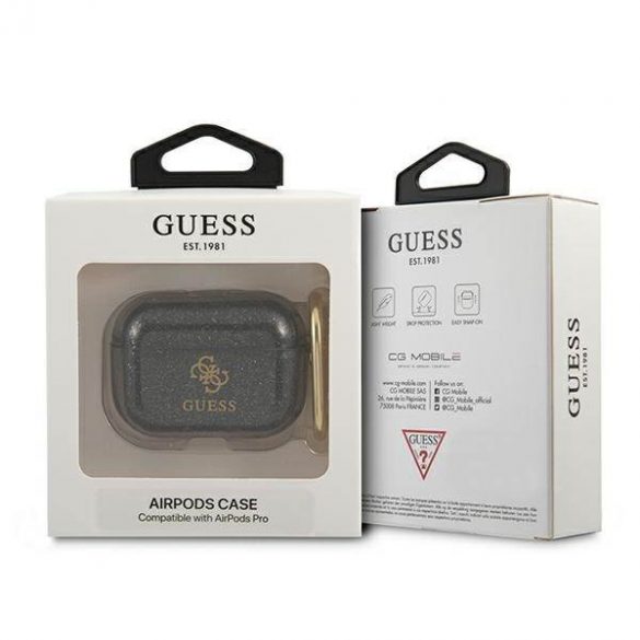 Husă Guess GUAPUCG4GK AirPods Pro Husă glitter Collection czarny/negru