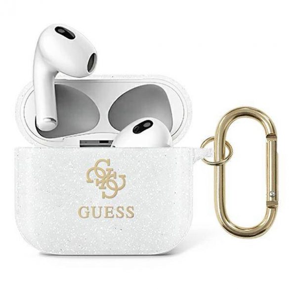 Guess GUA3UCG4GT AirPods 3 Husă Transparent Glitter Collection husă