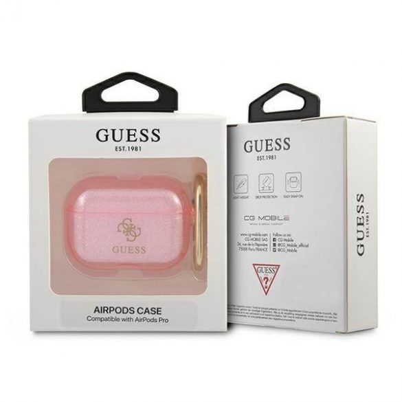 Husă Guess GUAPUCG4GP AirPods Pro husă rożowy/roz Glitter Collection