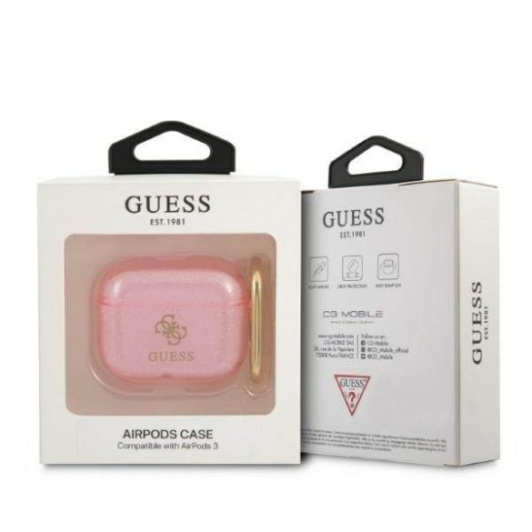 Husă Guess GUA3UCG4GP AirPods 3 husă rożowy/roz Glitter Collection