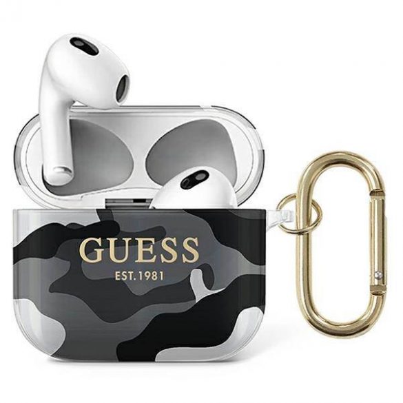 Husă Guess GUA3UCAMG pentru AirPods 3, husă Camo Collection czarny/negru