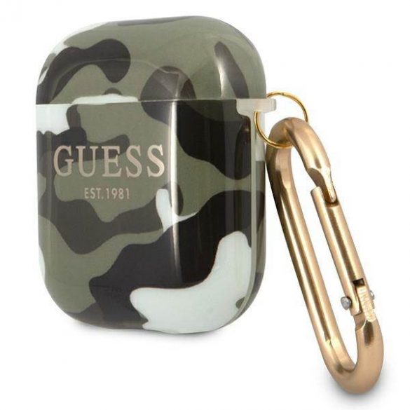 Guess GUA2UCAMA Husa AirPods 1/2 zielony/kaki Camo Collection