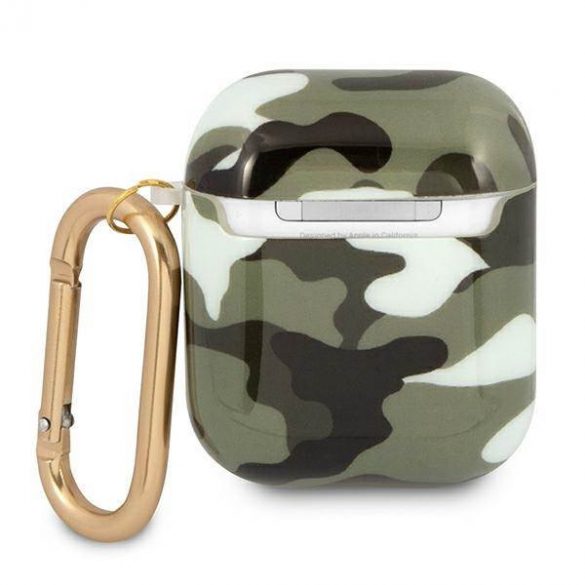 Guess GUA2UCAMA Husa AirPods 1/2 zielony/kaki Camo Collection