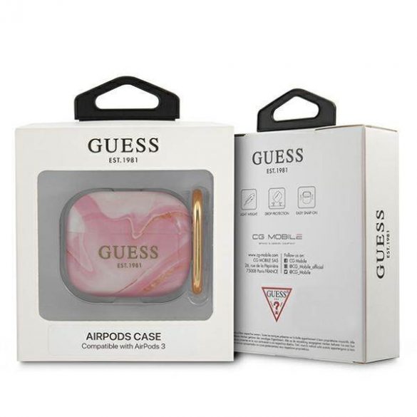 Husă Guess GUA3UNMP AirPods 3 husă Rozowy/roz Marble Collection