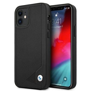 Etui BMW BMHCP12SRCDPK iPhone 12 mini 5,4" czarny/negru hardcase Husă piele Deboss