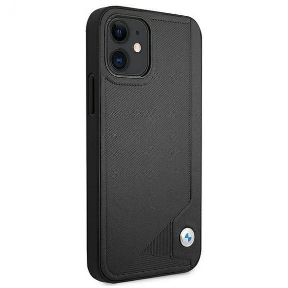 Etui BMW BMHCP12SRCDPK iPhone 12 mini 5,4" czarny/negru hardcase Husă piele Deboss