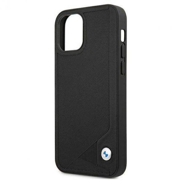 Etui BMW BMHCP12SRCDPK iPhone 12 mini 5,4" czarny/negru hardcase Husă piele Deboss