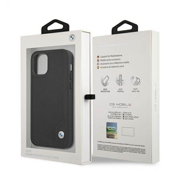 Etui BMW BMHCP12SRCDPK iPhone 12 mini 5,4" czarny/negru hardcase Husă piele Deboss