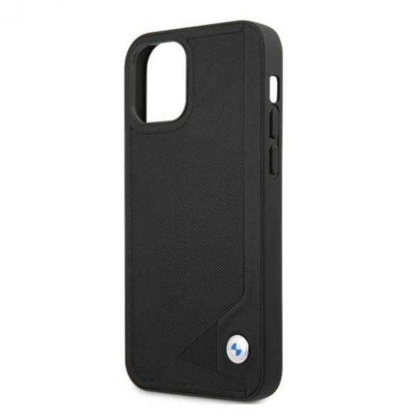 Etui BMW BMHCP12MRCDPK iPhone 12/12 Pro 6,1" carcasa rigidă neagră Husă piele Deboss