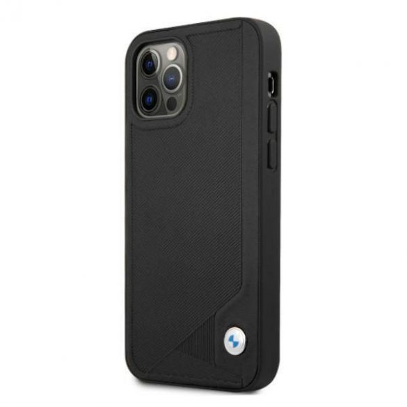 Etui BMW BMHCP12LRCDPK iPhone 12 Pro Max 6,7" carcasă rigidă/neagră Husă piele Deboss