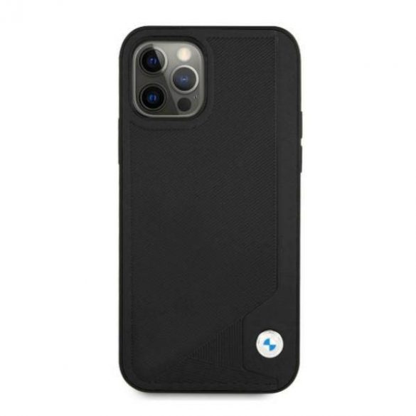 Etui BMW BMHCP12LRCDPK iPhone 12 Pro Max 6,7" carcasă rigidă/neagră Husă piele Deboss