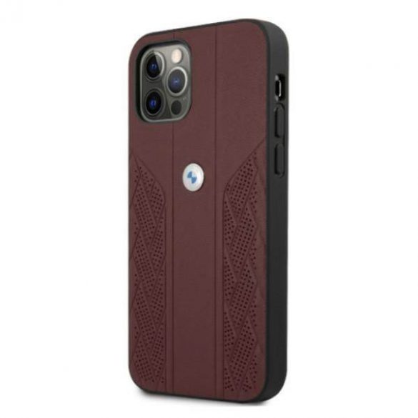 Etui BMW BMHCP12LRSPPR iPhone 12 Pro Max 6,7" czerwony/rosu Hardcase Leather Curve Perforate