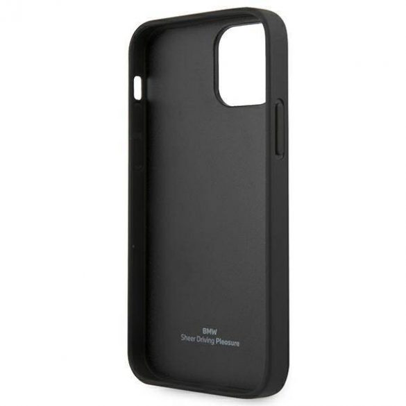 Etui BMW BMHCP12LRSPPK iPhone 12 Pro Max 6,7" carcasă/neagră Hardcase Leather Curve Perforate