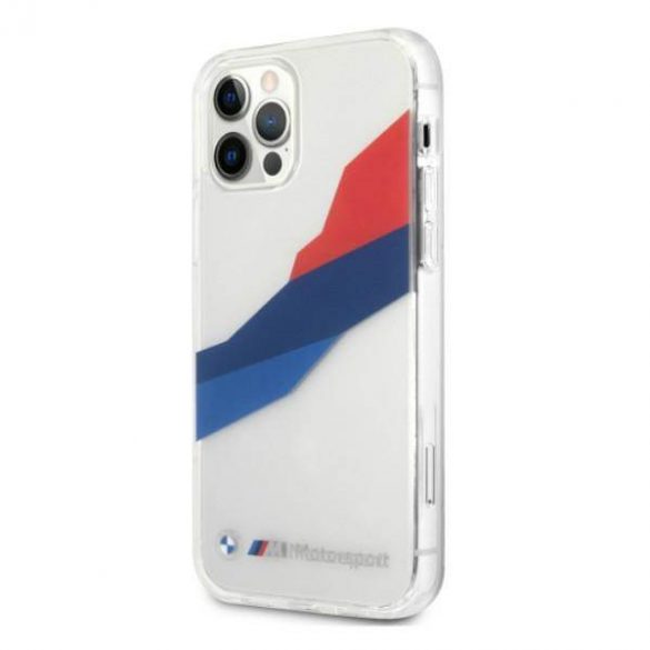 Etui BMW BMHCP12LSKTGT iPhone 12 Pro Max 6,7" husă rigidă transparentă Motorsport Tricolor