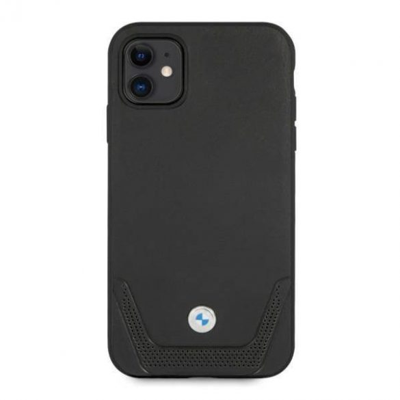 Etui BMW BMHCN61RSWPK iPhone 11 6,1" / Xr czarny/negru hardcase Husă piele perforată