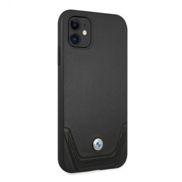 Etui BMW BMHCN61RSWPK iPhone 11 6,1" / Xr czarny/negru hardcase Husă piele perforată