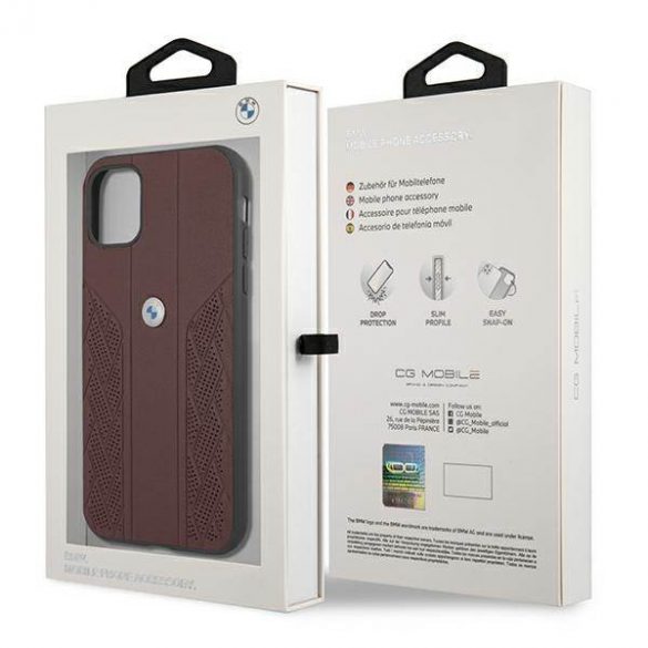 Etui BMW BMHCN61RSPPR iPhone 11 6,1" / Xr czerwony/rosu hardcase Leather Curve Perforate