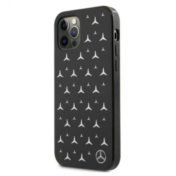 Mercedes MEHCP12MESPBK Carcasă rigidă pentru iPhone 12/12 Pro 6,1" czarny/negru Carcasa Silver Stars Pattern