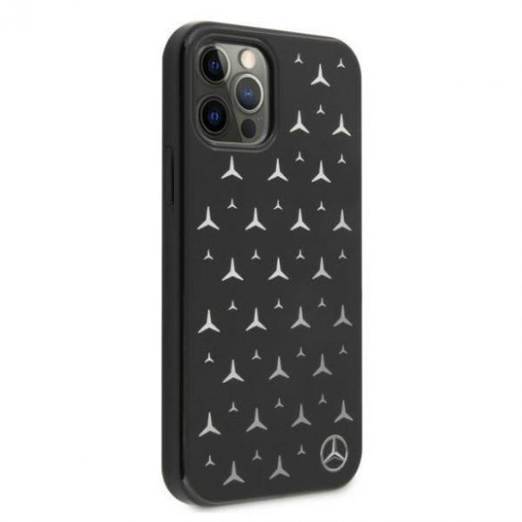 Mercedes MEHCP12MESPBK Carcasă rigidă pentru iPhone 12/12 Pro 6,1" czarny/negru Carcasa Silver Stars Pattern