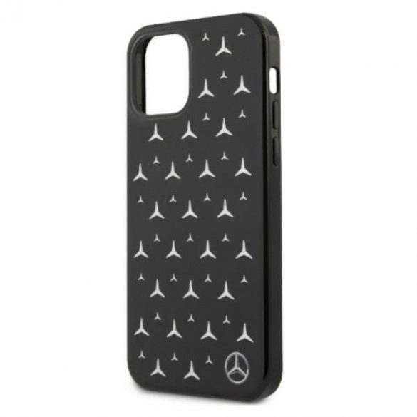 Mercedes MEHCP12LESPBK Carcasă rigidă pentru iPhone 12 Pro Max 6,7 inchi, negru/czarny, cu model Silver Stars