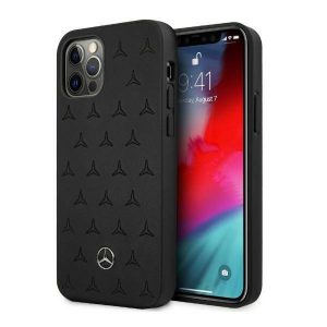 Mercedes MEHCP12LPSQBK Husă rigidă pentru iPhone 12 Pro Max 6,7" czarny/negru Husă din piele cu model stele